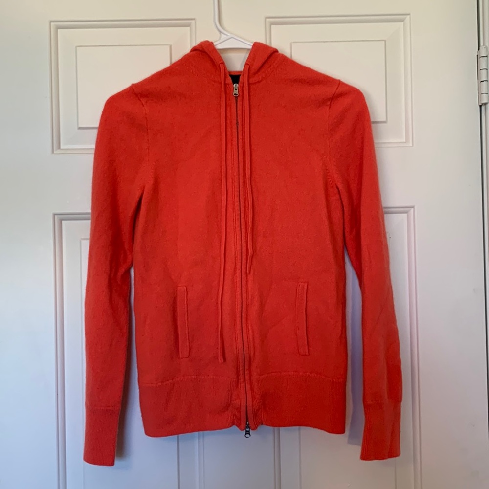 J.CREW Collection Italian Cashmere orange hoodie.